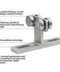 Heavy Duty Electric Hoist Installation Roller Wheel Trolley 2 Pack, zinc galvanized, for 1-5/8 inch strut channels, side view