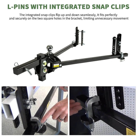 Image of Beefy L Pins with Integrated Snap Clips for Weight Distribution Hitches, Universal Fit for Equalizer Hitches, zinc-coated.