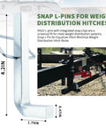 Beefy L Pins With Integrated Snap Clips For Weight Distribution Hitches, Universal Fit For Equalizer Hitches, Zinc Coated Heavy Duty Steel, 2 Pack, Side View with Installation