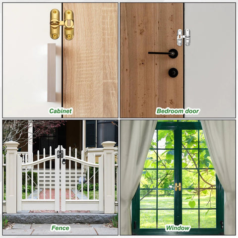 4 Pack Zinc Alloy Flip Gate Latch Set, 3 Inch Sliding Barn Door Lock With 90 And 180 Degree Opening, Includes Screws, Bright Gold Finish