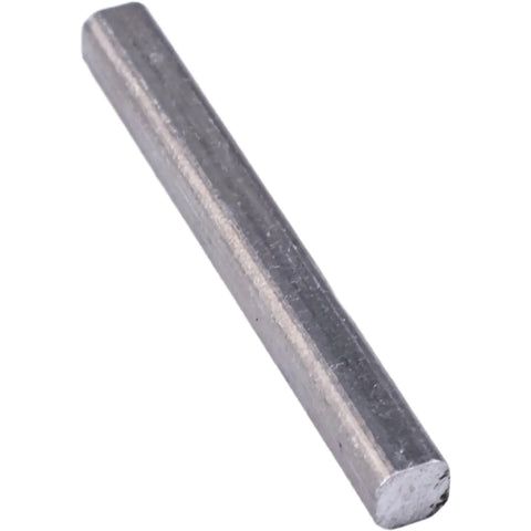 Close-up of a zinc-plated steel machine key, size 3/16 x 1-3/4 inch, used in Eight Pack 3/16 By 1-3/4 Inch Zinc Machine Keys 2161 For Power Transmission Shafts To Hold Machinery Parts In Place Square Keys For Industrial Equipment Durable Zinc Plated Construction For Long Lasting Performance SUKATC.