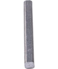 Close-up of a zinc machine key, sized 3/16 by 1-3/4 inch, used for power transmission shafts in industrial equipment.