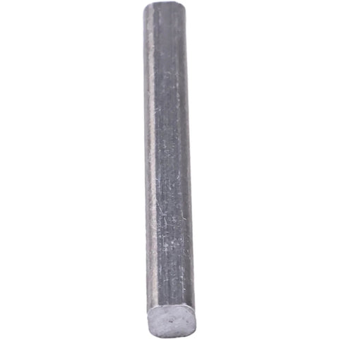 Close-up of a zinc machine key, sized 3/16 by 1-3/4 inch, used for power transmission shafts in industrial equipment.