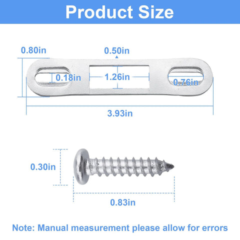 MP2097 Sliding Door Keeper Zinc Plated Steel Mortise Latch Keeper dimensions with screws.