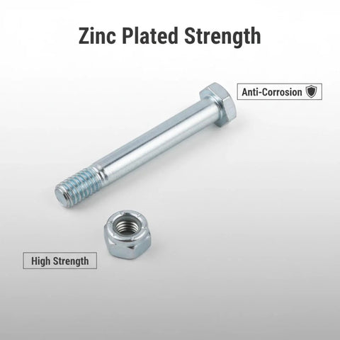 1/2-13 Nuts And Bolts Assortment With 3/4 Inch Head Locking Nylon Nut And 1/2 Inch Caster Axle Bolt Carbon Steel Galvanized For Outdoor Use