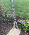 Swing hanging with 3/16-IN X 10-FT Heavy Duty Proof Coil Chain, Bright Zinc-Plated Metal Chain, 800lbs Safe Load Capacity in garden