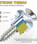 Close-up of a strong-thread multi-layer zinc-plated screw, showcasing anti-rust and durable features, ideal for various projects.