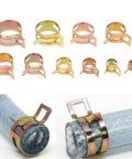 Zinc Plated Fuel Hose Clamp Kit 6 To 22 Millimeter Elastic Spring Hose Clamps For Fuel Lines And Pipe Connections Suitable For Indoor And Outdoor Use Easy Screwdriver Adjustable Carbon Steel Construction