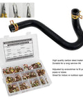 Zinc Plated Fuel Hose Clamp Kit 6 To 22 Millimeter Elastic Spring Hose Clamps with box and hose for fuel lines and pipe connections