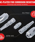 Two Pack Three Eighths Inch Hydraulic Hose Field Repair Kit Reusable For 2-Wire Braided Hoses With Zinc Plated Components