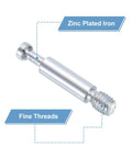 20 Pcs M6 x 10mm Furniture Connecting Fittings For Cabinets Drawers And Wardrobes Metal Dowel Screws Bolts Silver close-up