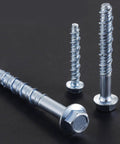 Wensilon 3/8" x 4" Zinc Plated Large Diameter Concrete Screw Actual Thickness 1/2"(12mm) for Anchoring to Masonry