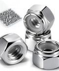 100 Pack 1/4-20 Nylon Insert Lock Nuts For Industrial Construction And Furniture Projects Premium Carbon Steel With Nylon Embedded