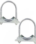 Heavy Duty Pipe Clamp U Bolt Assembly For Outdoor Antenna Mounts Up To One And Five Eighths Inch Diameter Zinc Plated Steel Weather Resistant 2 Pack Silver