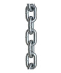 Close-up of 699481 1/4" x 10' Zinc Plated Grade 30 Proof Coil Chain, Silver for smooth motion and stable alignment.