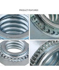 Close-up views of zinc plated nutserts from Press Rivet Nut Kit M2 To M10 Carbon Steel Zinc Plated Three To Thirty Pcs Nutsert Set