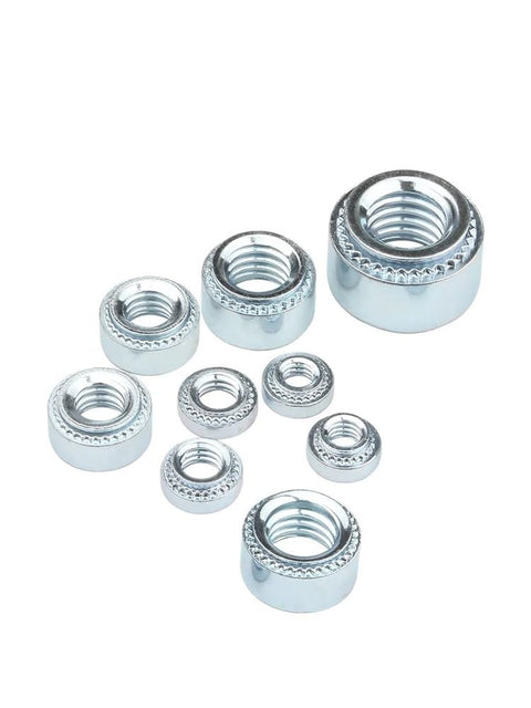 Pressure Rivet Nut Kit M2 To M10 Zinc Plated Self Clinching Nuts Sert Press Nut For Metal Sheet Mounting, 20 To 200 Pieces
