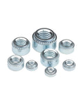 Pressure Rivet Nut Kit M2 To M10 Zinc Plated Self Clinching Nuts Sert Press Nut For Metal Sheet Mounting, various sizes shown
