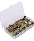 160 Piece Pull Rivet Nut Set, Zinc Plated Carbon Steel Nutserts Kit in an open box showing mixed sizes M3 to M10