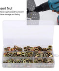 160 Piece Pull Rivet Nut Set, Zinc Plated Carbon Steel Nutserts Kit, Mixed Sizes M3 to M10 in plastic organizer box