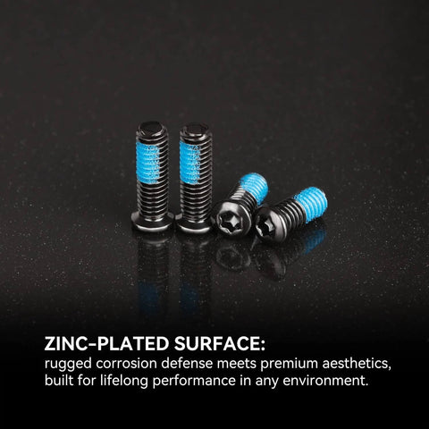 Close-up of zinc-plated Gunsmithing Screws from Red Dot Sight Mounting Screws Set – 18 Sets Compatibel with RMR Screws.