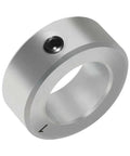 Front view of Zinc Plated Set Screw Shaft Collars; showing round metal body with set screw for shaft clamping.