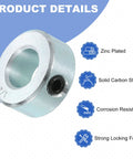 Sixteen Piece Set Screw Shaft Collars For One Half Inch Bore And One Inch Outside Diameter Seven Sixteenth Inch Thick Zinc Plated Carbon Steel