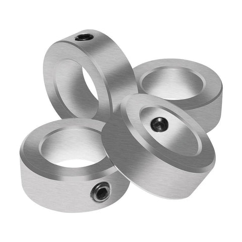 Heavy Duty Zinc Plated Set Screw Shaft Collars With Three Quarters Inch Bore And One And One Quarter Inch Outer Diameter Four Piece Pack