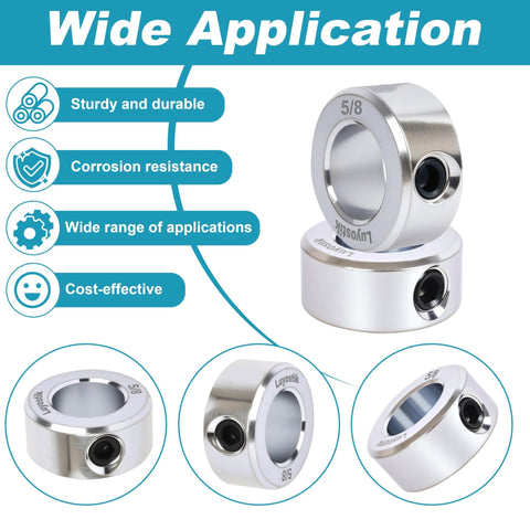 8 Pieces 5/8 Inch Bore Shaft Collars Zinc Plated Set Screw with 1-1/8 Inch Outer Diameter in machinery applications