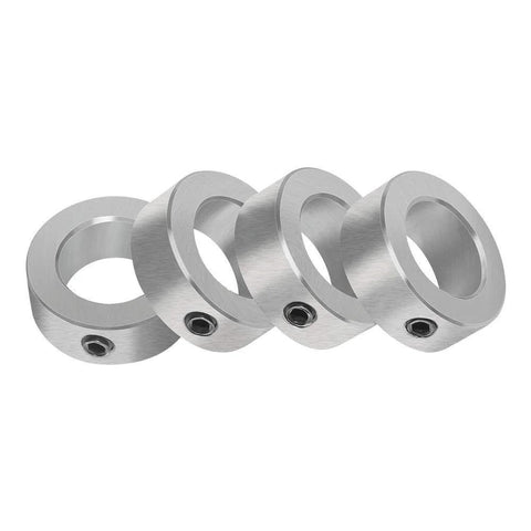 Industrial Zinc Plated Shaft Collars With Beefy Heavy Duty Set Screws For Seven Eighths Inch Bore One And One Half Inch Outer Diameter Nine Sixteenths Inch Wide Five Sixteenths By Eighteen Thread Set Screws Four Pack Carbon Steel AZSSMUK