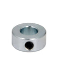 Durable zinc plated steel half inch bore shaft collar for secure vibration-resistant locking in gearboxes, 1 in OD, 7/16 in width.