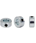 Durable zinc plated steel half inch bore shaft collar set for secure vibration-resistant locking in gearboxes and motor bases