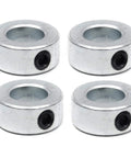 (4-Pack) Zinc Plated Carbon Steel 5/8" Bore Shaft Collars Sets - Screw Style Bore Shaft Collars with 5/8" bore size on white background