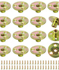 Heavy Duty 1/4-20 Brad Hole T Nut With Screws for Wood Furniture and DIY Projects 3 Hole Zinc Plated Carbon Steel Insert
