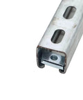 Thickened 3/8-16 strut channel nuts with zinc plating visible in slotted channel, tool-free mounting for pipes, cables, and boxes.