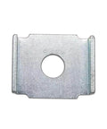 Front view of a durable zinc plated carbon steel strut channel washer provides rust resistant, secure support for Unistrut brackets.