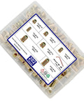 200-Piece Zinc Plated Wood Threaded Insert Kit With 1/4-20 And 5/16-18 Hex Drive Nut Inserts in storage box