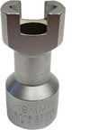 Unistrust Socket For One And Five Eighths Inch Tall Strut Channel With One Half Inch Drive Compatible With All One And Five Eighths Inch Tall Channel Two And A Half Inch Overall Length Zinc Plated British Design And Manufacture CSM12, front view showing size marking.