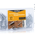 #8 Zinc Self-Drilling Drywall Anchors and Screws Kit, 60-Piece Set, packaging showing 30 heavy duty hollow anchors and screws