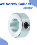 Sixteen Piece Set Screw Shaft Collars For One Half Inch Bore And One Inch Outside Diameter Seven Sixteenth Inch Thick Zinc Plated