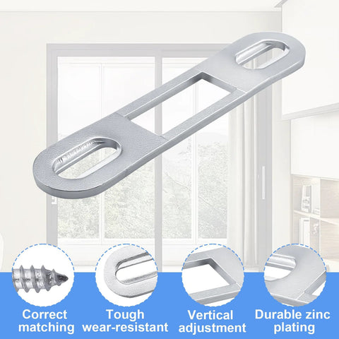 MP2097 Sliding Door Keeper Zinc Plated Steel Mortise Latch Keeper For Sliding Patio Door Locking Hardware With Screws