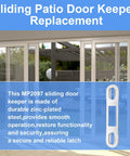 MP2097 Sliding Door Keeper Zinc Plated Steel Mortise Latch Keeper For Sliding Patio Door Locking Hardware With Screws displayed