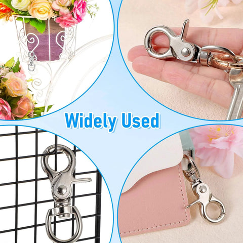 30 Pack Trigger Snap Hooks With Swivel Lobster Clasps Heavy Duty Zinc Alloy Lanyard Clips 2.32 By 0.82 Inches in use various applications