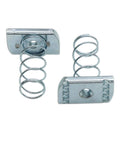 Two One Quarter Inch Twenty Thread Spring Channel Nuts With Zinc Electroplate Finish Long Spring Nut For Unistrut Channels.