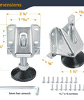 Heavy duty zinc plated steel furniture levelers with nylon feet and screws, adjustable height, install kit for tables and cabinets