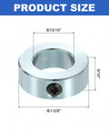Zinc plated carbon steel set screw shaft collars with a 15/16 bore, 1-5/8 outside diameter and 9/16 inch thickness securely clamp