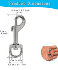 12 Pcs Trigger Clips Clasp 5 Cm Zinc Alloy Swivel Eye Snap Clip Hook for Dog Leash shown with dimensions in inches and cm