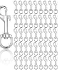 Fifty Pack Swivel Snap Hooks For Dog Leash Heavy Duty 2.68 Inch Flag Clasp Single Ended Swivel Clip Multipurpose Bolt Snap