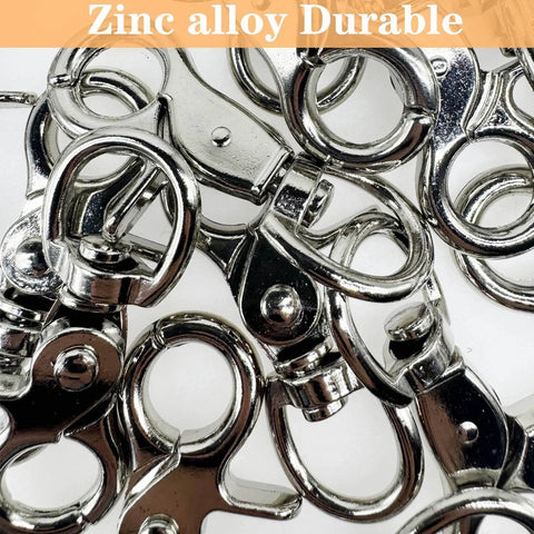 12 Piece Trigger Snap Hooks Lobster Clasp 360 Degree Swivel Spring Buckle Metal Swivel Clips Durable Zinc Alloy Construction