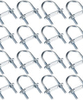 Round U Bolts Set Of 16 Zinc Plated Steel U Clamps With Nut Plates And Washers M6 X 34 Mm Inner Width 75 Mm Length in display